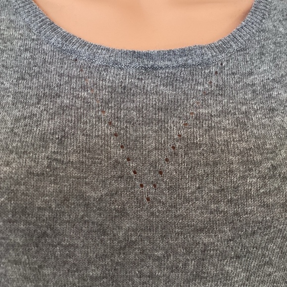 EUC 02 Leather Fringe Trim Angora Blend Gray Sweater Xs - Picture 5 of 9